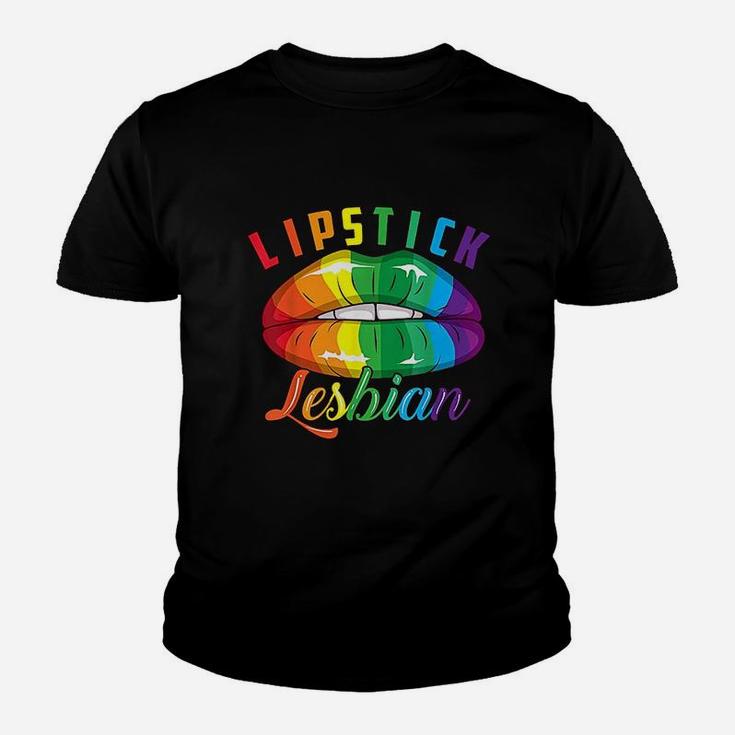 Lipstick Lesbian Cool Colored Lips Lgbt Youth T-shirt