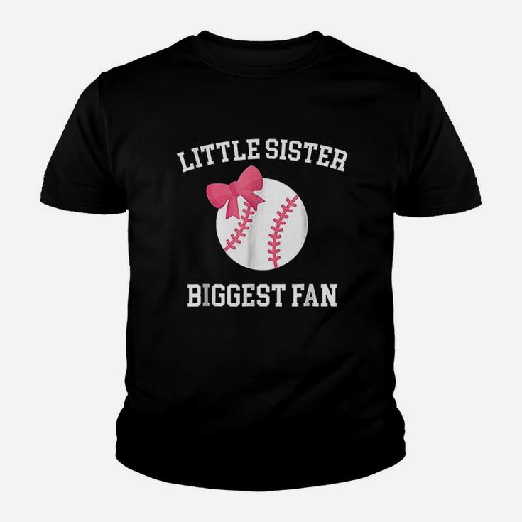 Little Sister Biggest Fan Baseball Youth T-shirt