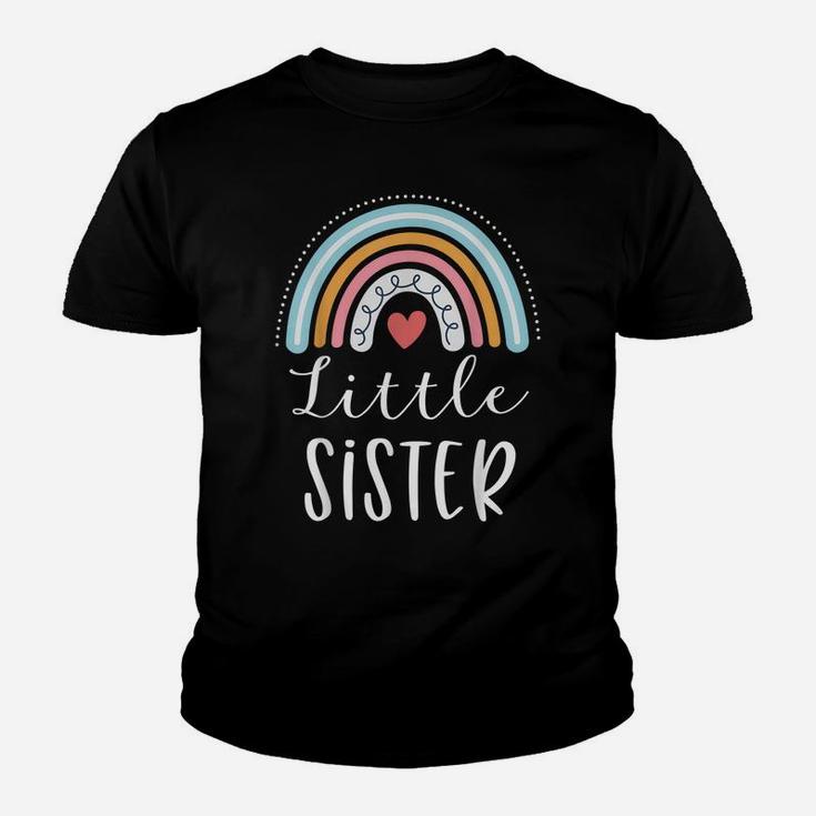 Little Sister Gifts Sibling Family Rainbow Graphic Youth T-shirt