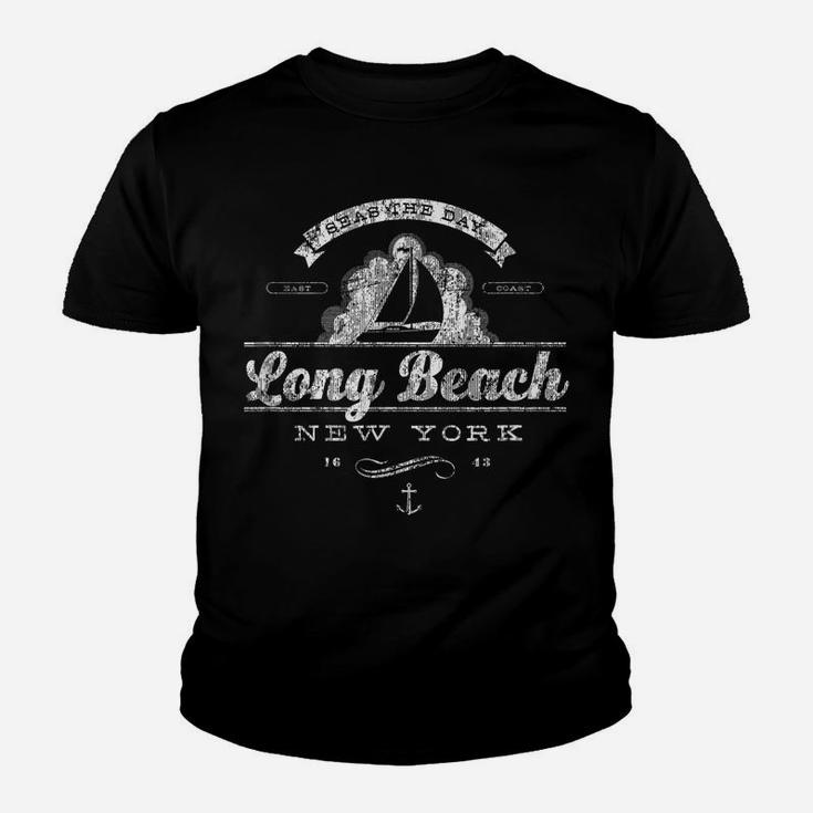Long Beach Ny Sailboat  Vintage Nautical Tee Youth T-shirt