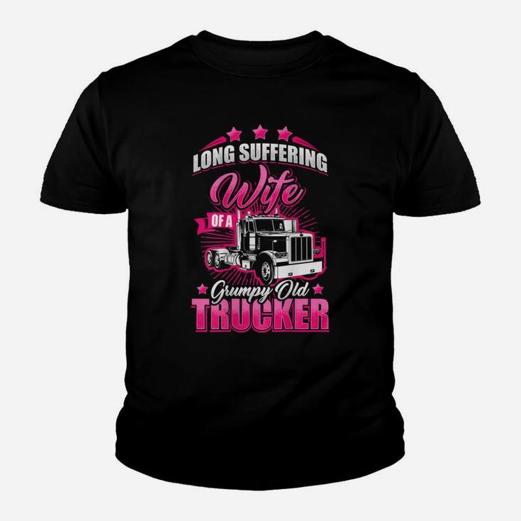 Long Suffering Wife Of A Grumpy Old Truck Driver Trucker Youth T-shirt