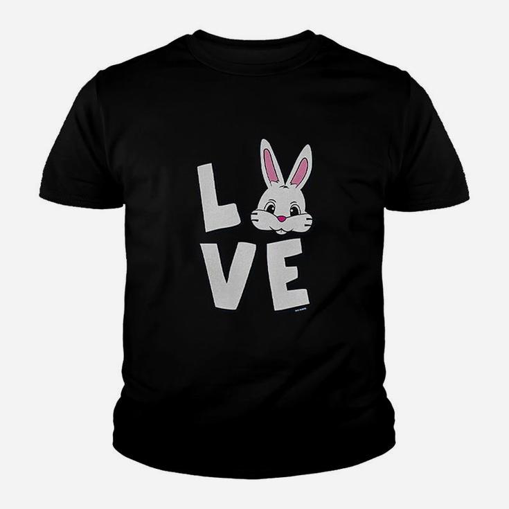 Love Easter Bunny Head  Egg Hunt Youth T-shirt