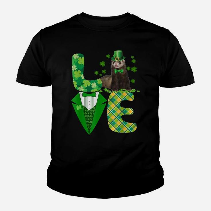 Love Ferret Leprechaun Irish Shamrockin St Patrick Day Youth T-shirt