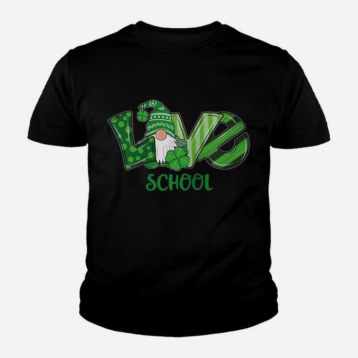 Love Gnome School St Patricks Day Teacher Or Student Raglan Baseball Tee Youth T-shirt