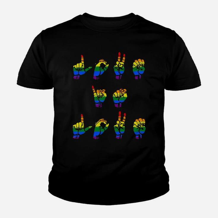 Love Is Love Lgbt Sign Language Sweater Youth T-shirt