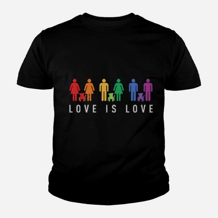 Love Is Love Men Women And Dogs Lgbt Youth T-shirt
