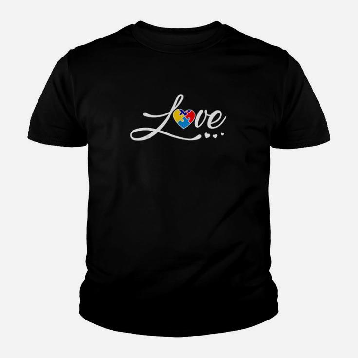 Love Puzzle Heart Autism Awareness Youth T-shirt