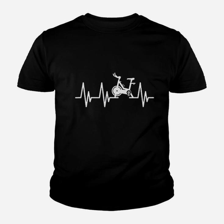 Love Spin Heartbeat Funny Gym Workout Fitness Spinning Class Youth T-shirt