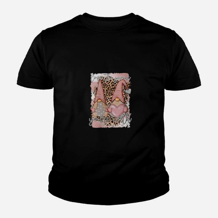 Love The Gnome You Are With Valentine Gnome Leopard Print Youth T-shirt