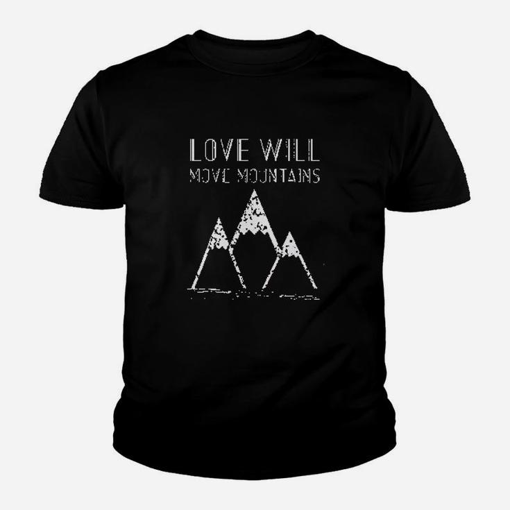 Love Will Move Mountains Camping Youth T-shirt