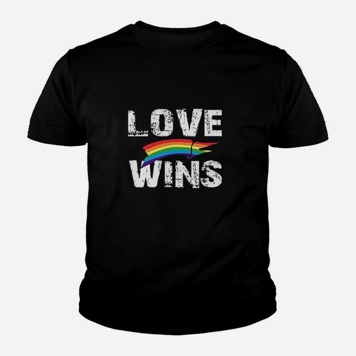 Love Wins  Rainbow Heart Youth T-shirt