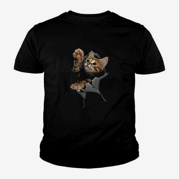 Lovely Kitten Cracked Wall Cats Youth T-shirt