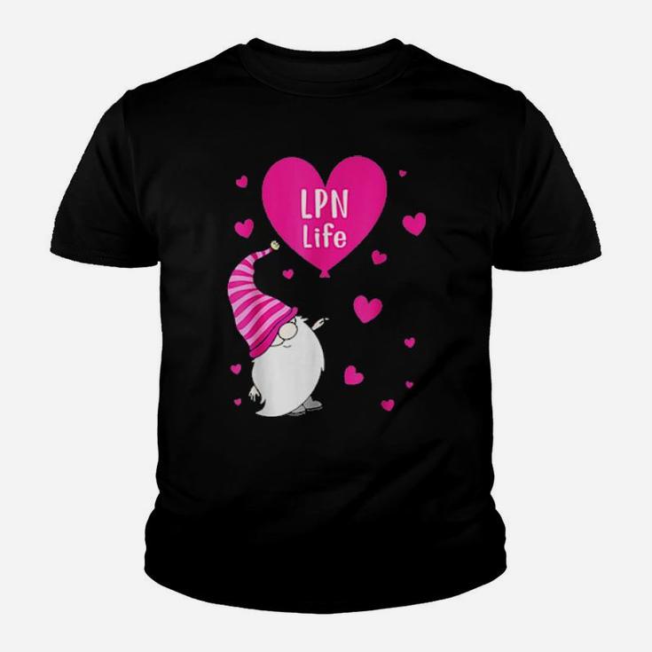 Lpn Life Valentine Gnome Nurse Valentine's Day Youth T-shirt