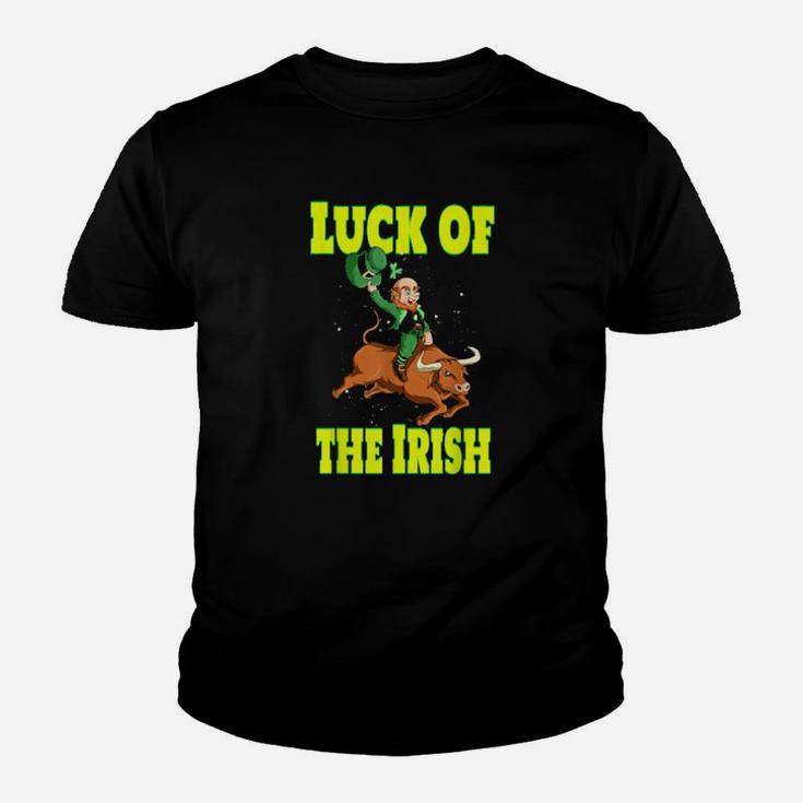 Luck Of The Irish Leprechaun On Bull Youth T-shirt