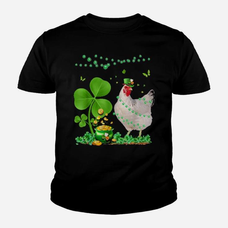 Lucky Chicken Shamrock Saint Patricks Day Irish Youth T-shirt