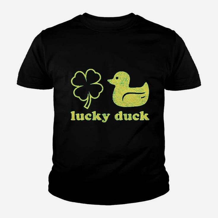 Lucky Duck Funny Shamrock St Patricks Day Youth T-shirt