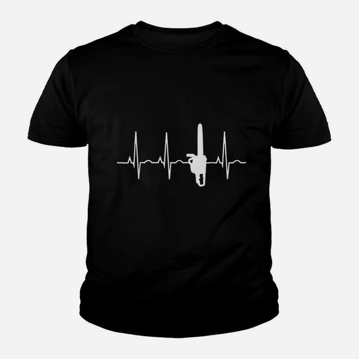 Lumberjack Chainsaw Heartbeat For Arborists Youth T-shirt