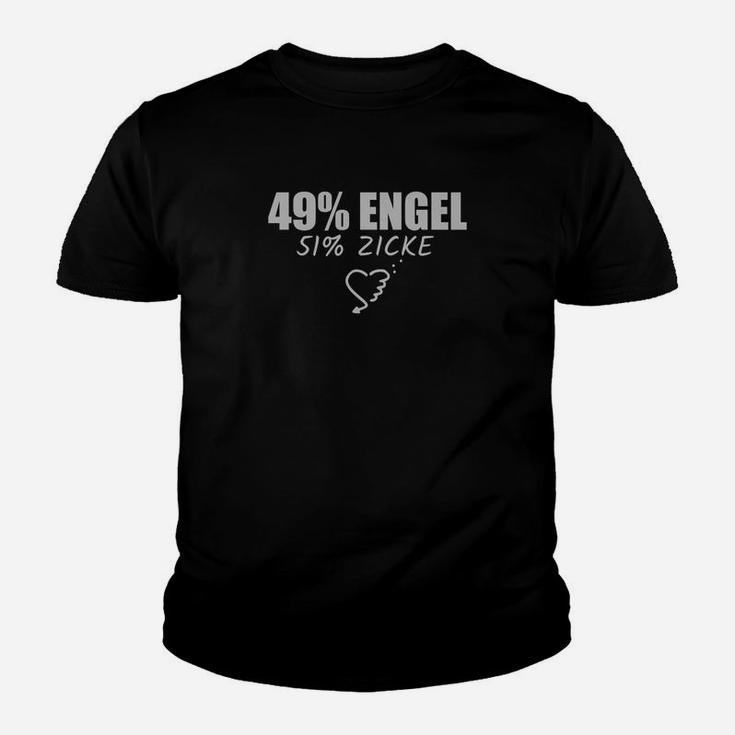 Lustiges Kinder Tshirt 49% Engel 51% Zicke, Witziges Sprüche-Kinder Tshirt