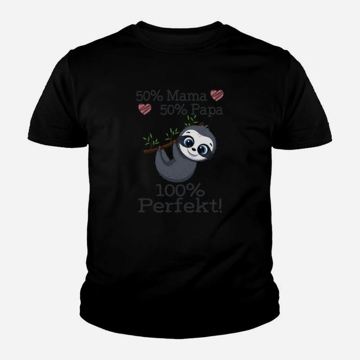 Lustiges Panda Kinder Tshirt, 50% Mama 50% Papa 100% Perfekt