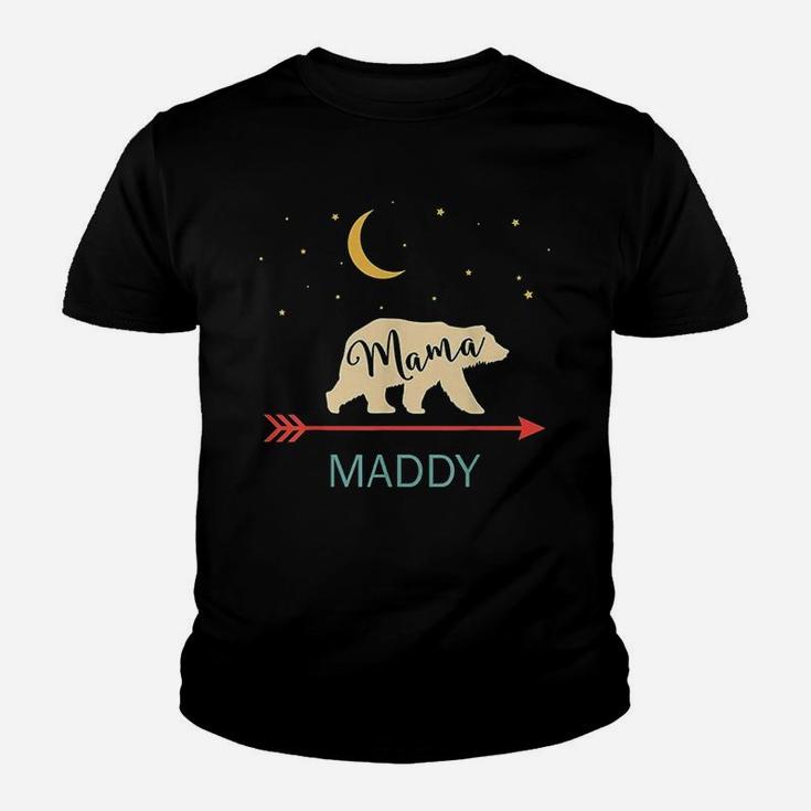 Maddy Name Gift Personalized Retro Mama Bear Youth T-shirt