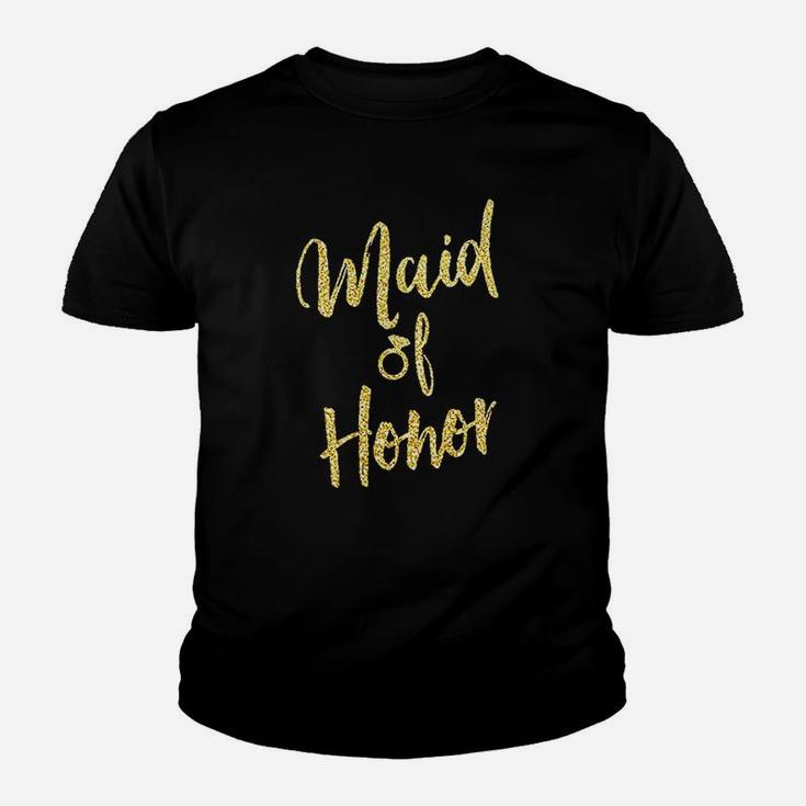 Maid Of Honor Gold Script Youth T-shirt