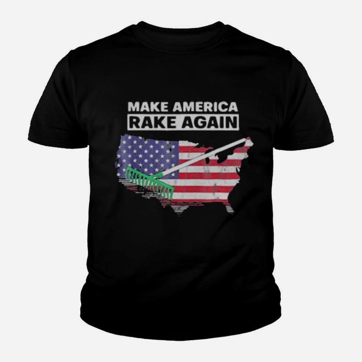 Make America Rake Again American Flag Maps Youth T-shirt