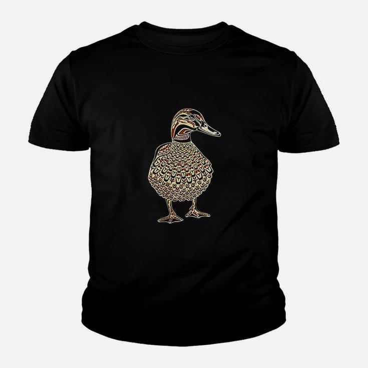 Mallard Duck Bird Lover Northwest Design Native American Art Youth T-shirt