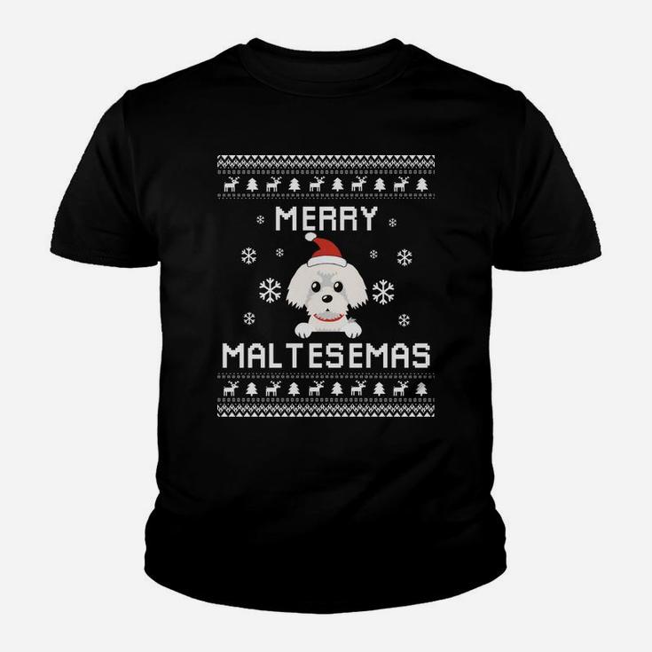 Maltese Dog Lover Christmas Ugly Xmas Maltese Sweater Gift Sweatshirt Youth T-shirt