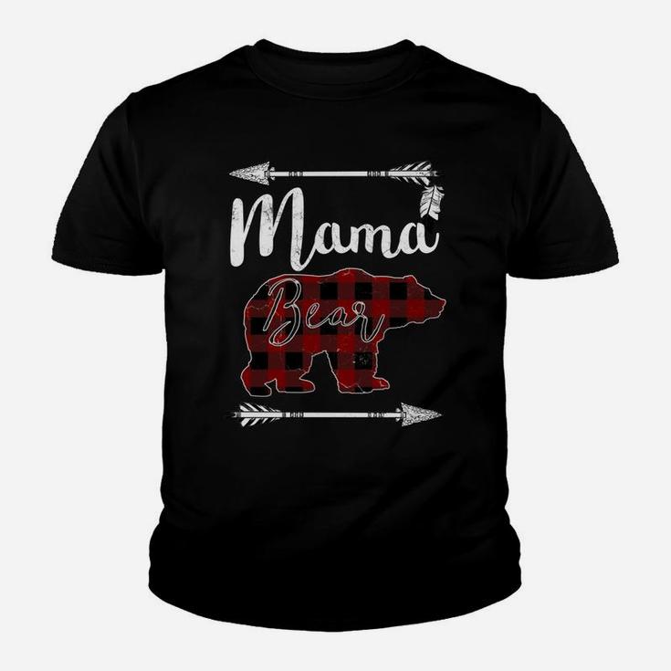 Mama Bear Hoodie Mother's Day Gifts Mom Buffalo Plaid Youth T-shirt