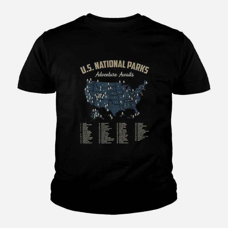 Map Us Camping Hiking Outdoor Youth T-shirt