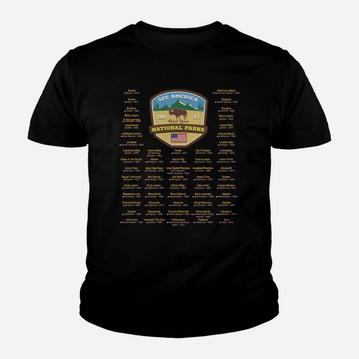 Mark Your Parks - 59 National Parks Youth T-shirt