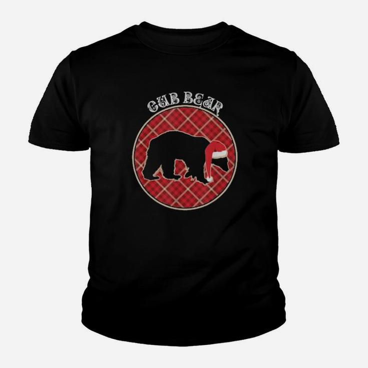 Matching Family Cub Polar Bear Buffalo Plaid Xmas Youth T-shirt