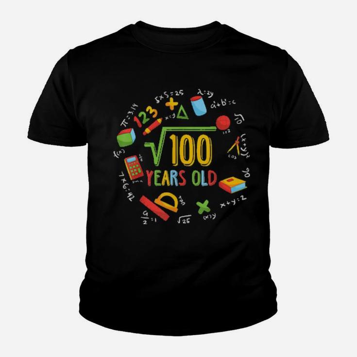 Math Square Root Of 100 10Th Birthday 10 Years Old Youth T-shirt