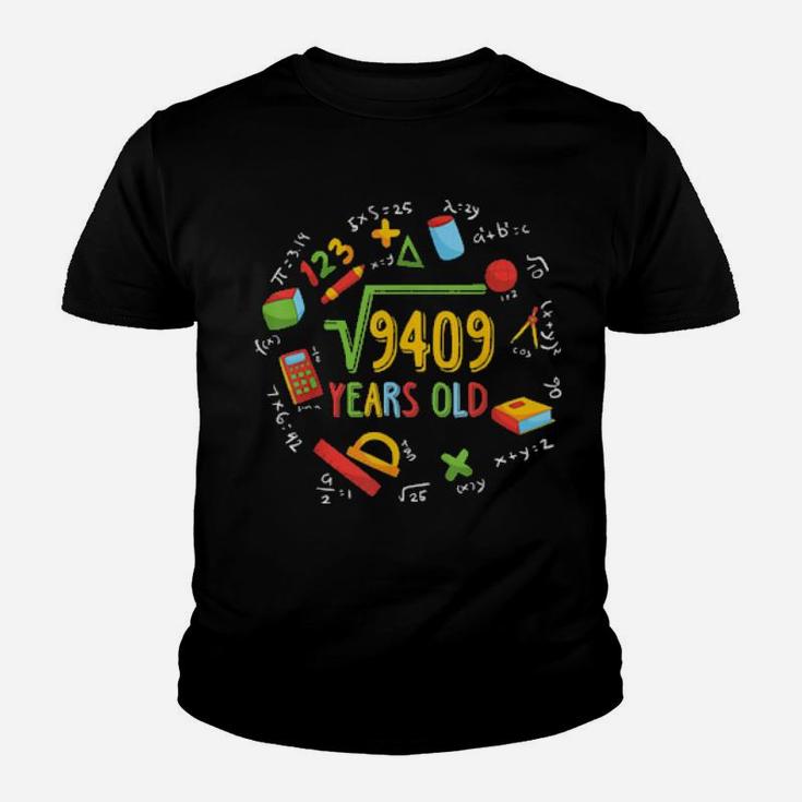 Math Square Root Of 9409 97Th Birthday 97 Years Old Youth T-shirt