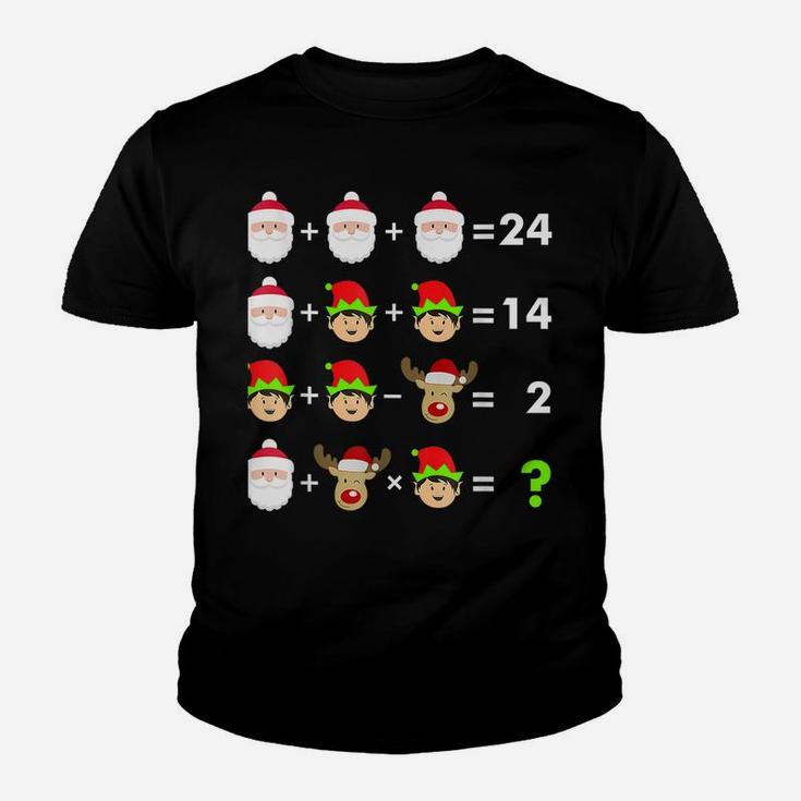 Math Teacher Christmas Bedmas Math Equation Xmas Holiday Youth T-shirt