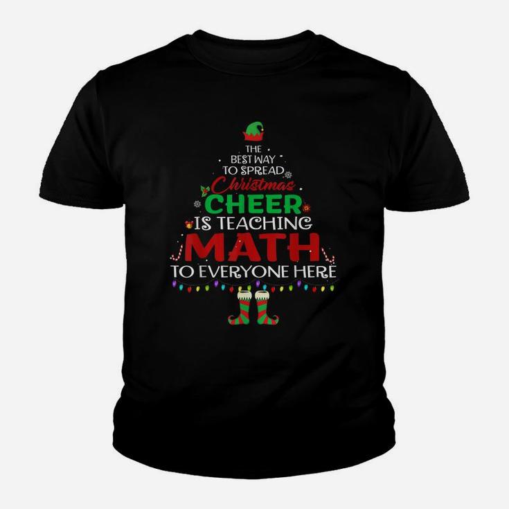 Math Teacher Christmas Funny Xmas Lights Gift Teachers Youth T-shirt