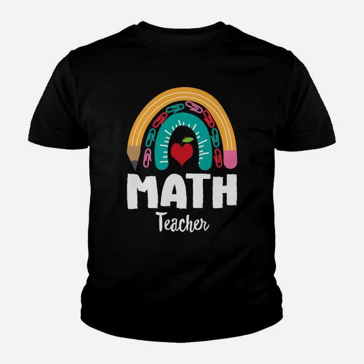 Math Teacher, Funny Boho Rainbow For Teachers Youth T-shirt
