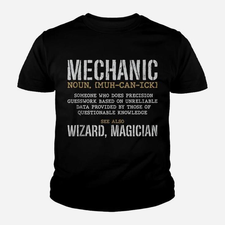 Mechanic Definition Funny Noun Meaning Vintage Gifts Men Youth T-shirt