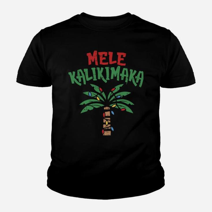 Mele Kalikimaka Palm Tree Hawaiian Christmas In July Youth T-shirt