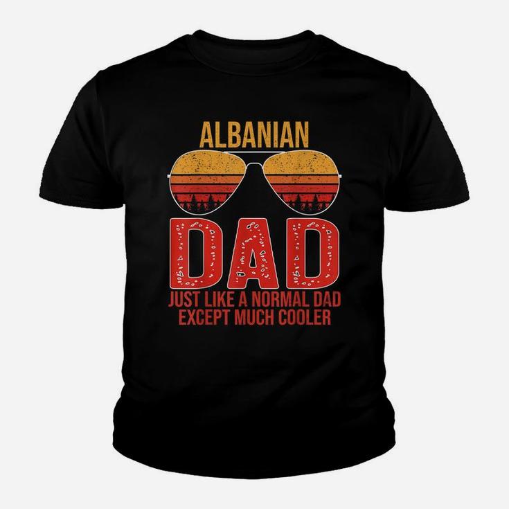 Mens Albanian Dad Retro Sunglasses Albania Father's Day Youth T-shirt
