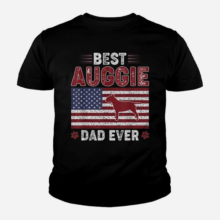 Mens Best Auggie Dad Ever American Flag Dog Dad Youth T-shirt