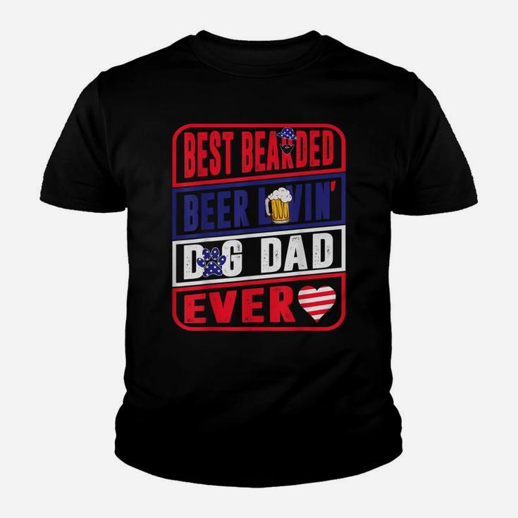 Mens Best Bearded Beer Lovin Dog Dad Pet Lover Owner Youth T-shirt