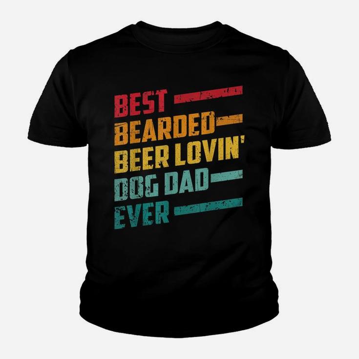 Mens Best Bearded Beer Lovin Dog Dad Shirt Pet Lover Owner Youth T-shirt