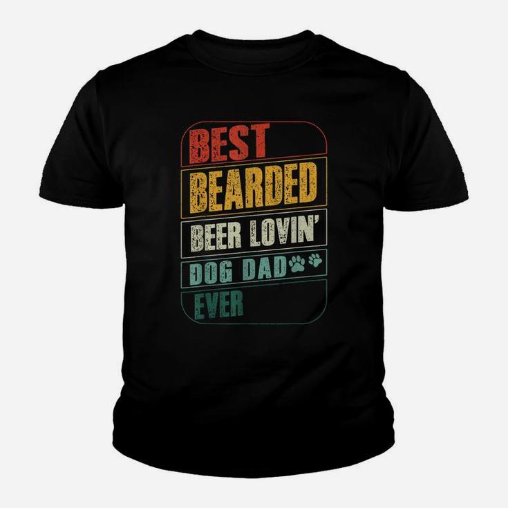 Mens Best Bearded Beer Lovin Dog Daddy Ever Pet Doggy Lover Owner Youth T-shirt