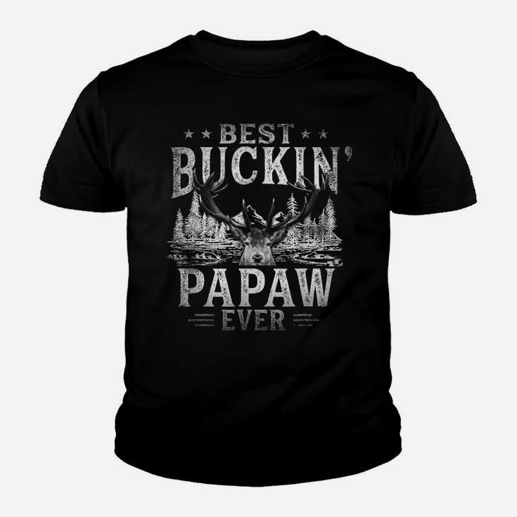 Mens Best Buckin' Papaw Ever Shirt Funny Deer Hunting Fathers Day Youth T-shirt