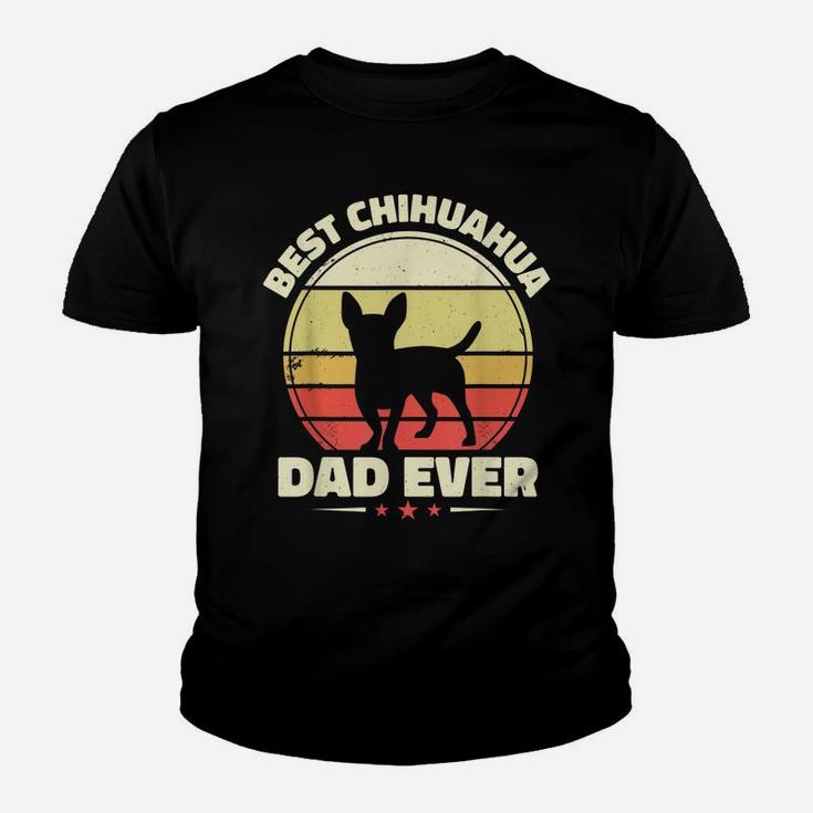 Mens Best Chihuahua Dad Ever Retro, Chihuahua Puppy Dog Lover Youth T-shirt