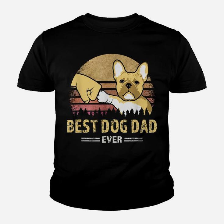 Mens Best Frenchie Dad Ever Vintage French Bulldog Puppy Lover Youth T-shirt