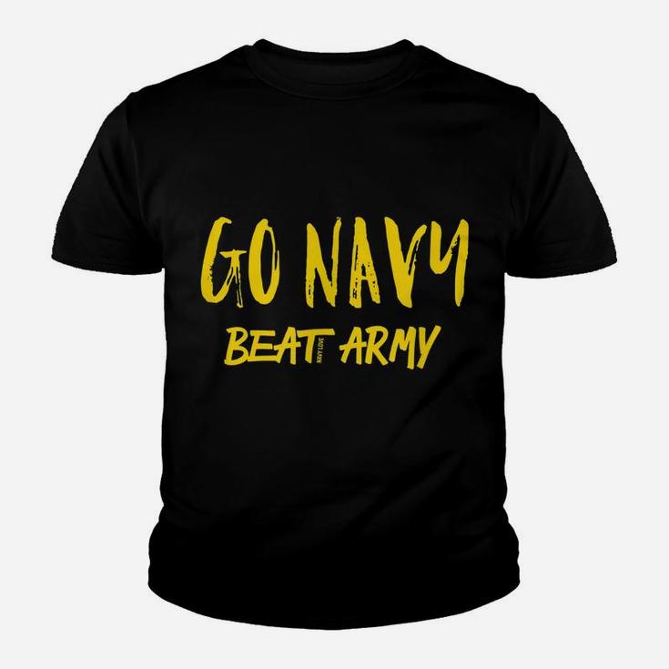 Mens Blue Gold "Go Navy Beat Army" T-Shirt Youth T-shirt