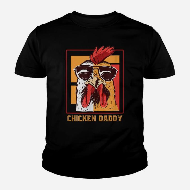 Mens Chicken Daddy Vintage Poultry Farmer Rooster Wearing Shades Youth T-shirt