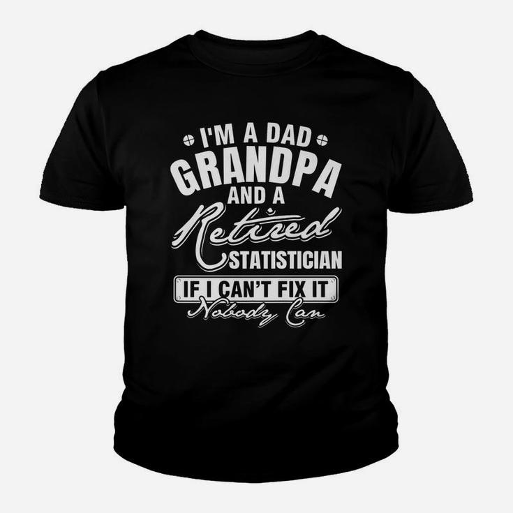 Mens Dad Grandpa And A Retired Statistician Xmasfather's Day Youth T-shirt